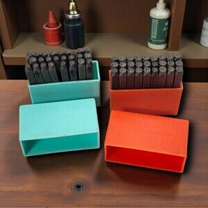 2 ImpressArt Steel Letter Stamp Sets A–Z Bundle 1 Complete 1 Partial Blue Orange